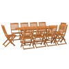 vidaXL Hagespisegruppe 11 deler 220x90x75 cm heltre akasie