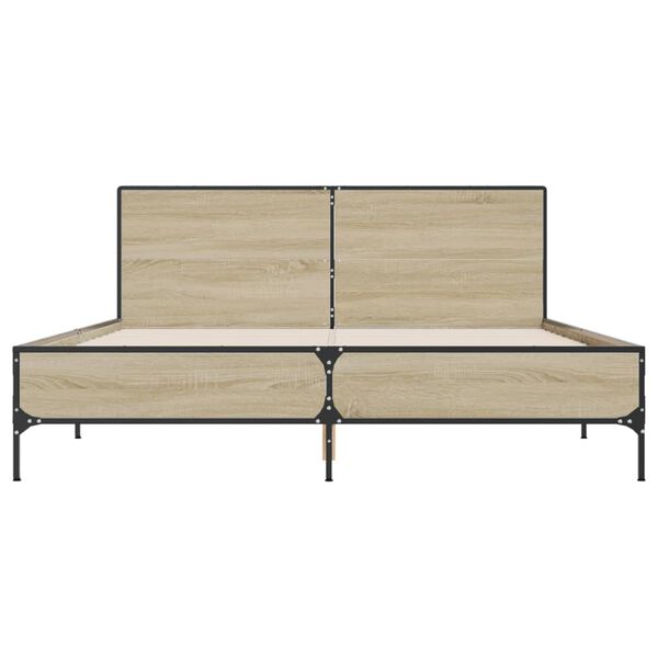 vidaXL Sengeramme sonoma eik 160x200 cm konstruert tre og metall
