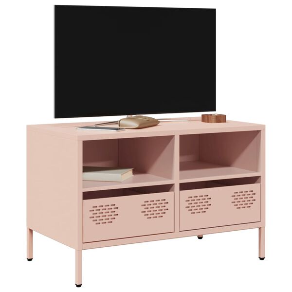 vidaXL TV-benk rosa 68x39x43,5 cm kaldvalset stål