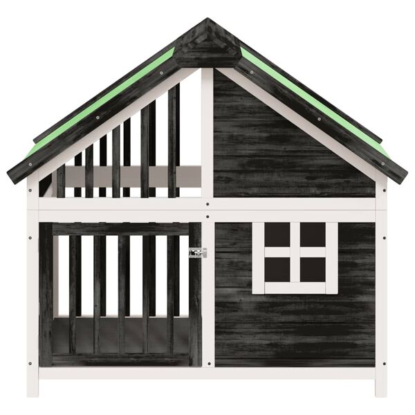 vidaXL Hundekennel grå 96x60,5x87 cm heltre furu