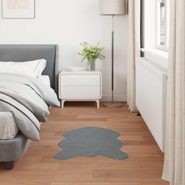 vidaXL Kunstpels Kanin Teppe Olite Antrasitt 80 x 120 cm Polyester