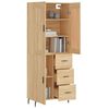 vidaXL Highboard sonoma eik 69,5x34x180 cm konstruert tre