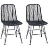 vidaXL Spisestuestol 2 pcs Svart 44 x 47 x 85 cm Rattan og Jern