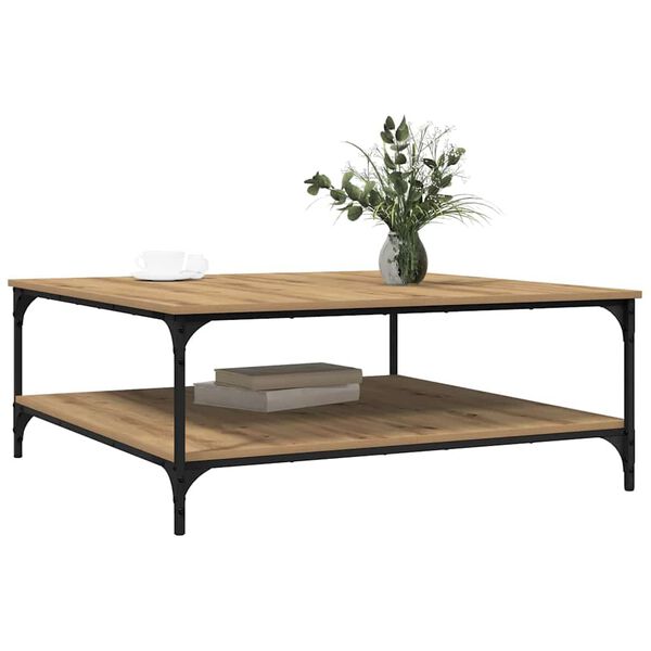 vidaXL Kaffebord artisan eik 100 x 100 x 40 cm Konstruert tre