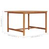 vidaXL Hagebord 150x150x75 cm heltre teak