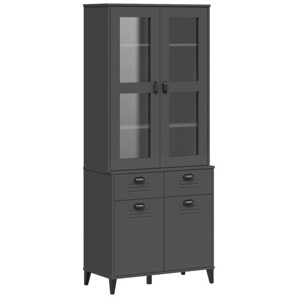 vidaXL Highboard VIKEN antrasitt grå 80x40x190 cm heltre furu