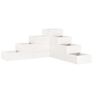 vidaXL Hageplantekasse 4 etasjer 80,5x79x36 cm hvit heltre furu