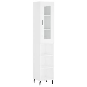 vidaXL Highboard hvit 34,5x34x180 cm konstruert tre