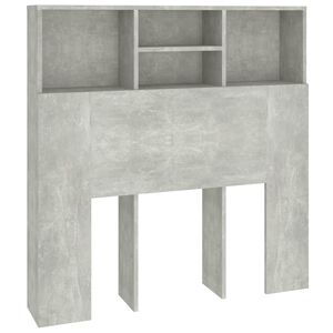 vidaXL Sengegavlskap betonggr&aring; 100x19x103,5 cm