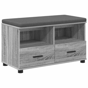 vidaXL Gangbenk Gr&aring; Sonoma 80 x 38 x 46 cm Konstruert treverk og stoff
