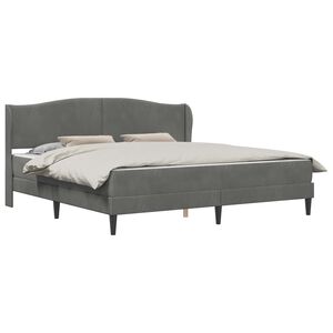 vidaXL Sengestamme med hodegjerde M&oslash;rkegr&aring; 180 x 200 cm Fl&oslash;yel