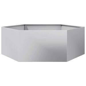vidaXL Plantekasse sekskantet 138x120x45 cm galvanisert st&aring;l