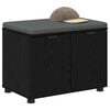 vidaXL Gangbenk med pute med lagring med d&oslash;r Svart Eik 60 x 38 x 46 cm