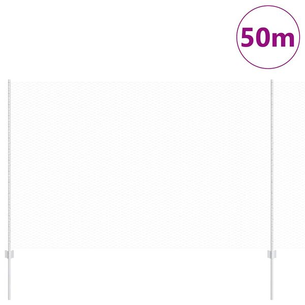 vidaXL Gjerde med stolpe s&oslash;lv 1,6 x 50 m St&aring;l