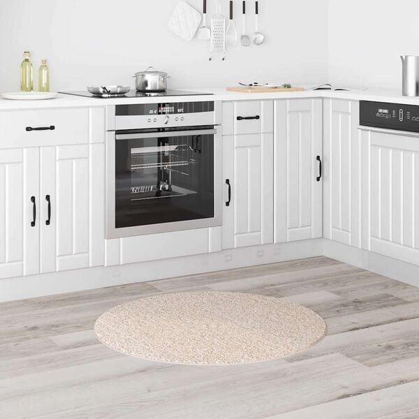 vidaXL Anti-sklisikker Shaggy Teppe Krem 90 x 90 cm PP