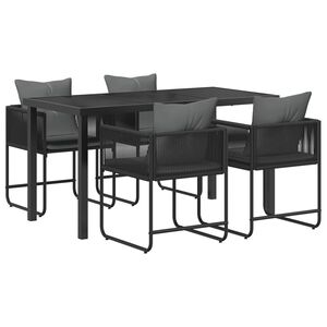 vidaXL Hage Spisegruppe 5 pcs Svart og Anthracite 140 x 80 x 73 cm