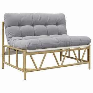 vidaXL Utend&oslash;rs sitteplasser med pute Lysegr&aring; 110 x 74,5 x 71 cm St&aring;l