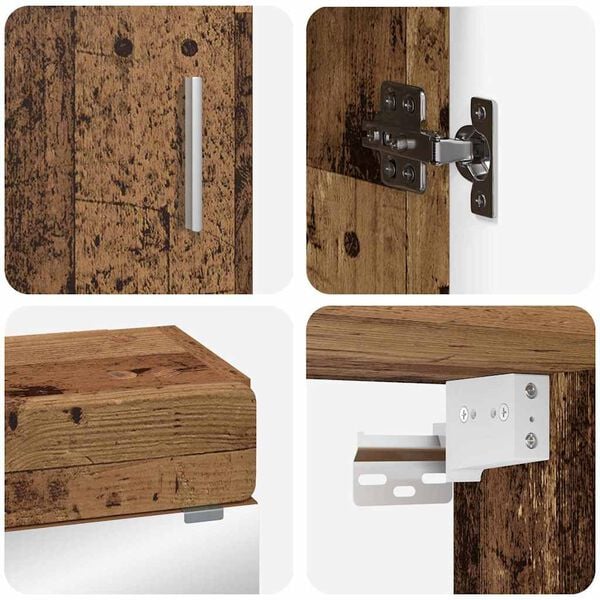 vidaXL Baderomsinnredningssett TULUM Gammelt tre Konstruert tre