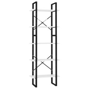 vidaXL Bokhylle 5 niv&aring;er hvit 60x30x175 cm konstruert tre