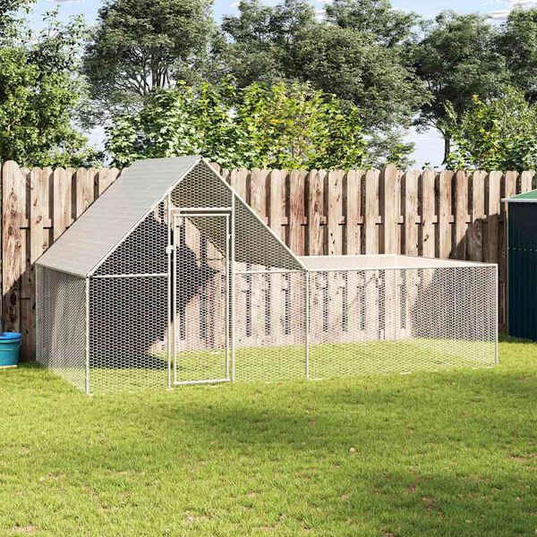 vidaXL H&oslash;nsehus 4x2x2 m galvanisert st&aring;l