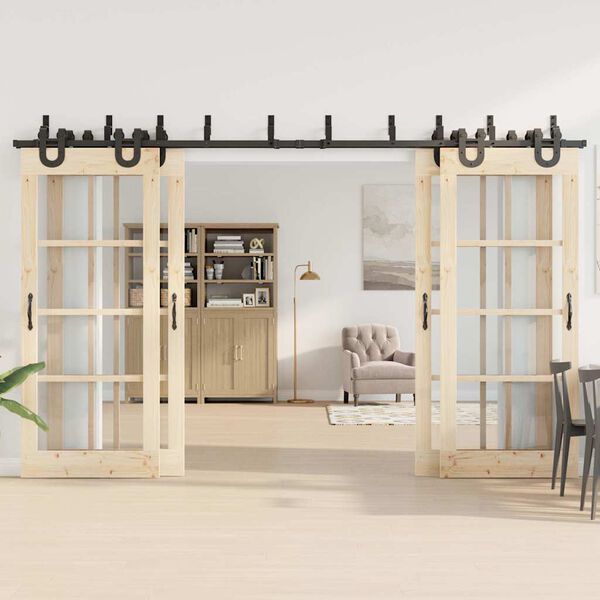 vidaXL Utstyr for skyvedør 366 cm stål svart