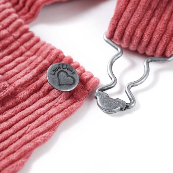 Snekkerbukser for barn kordfl&oslash;yel rosa 116