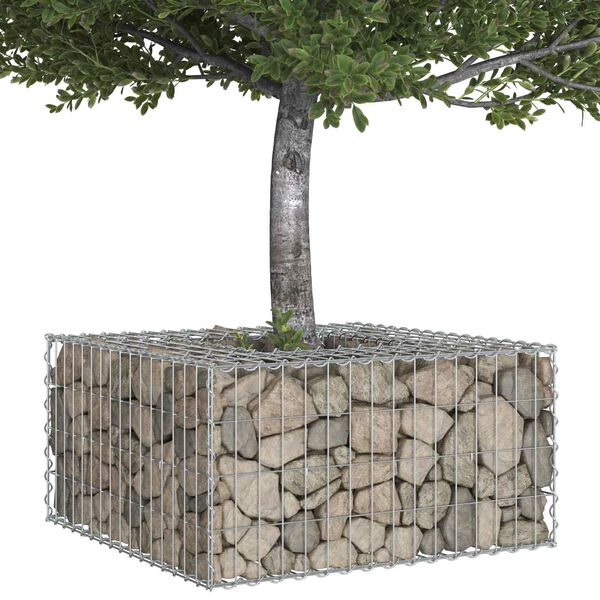 vidaXL Gabion hevet seng s&oslash;lv 80 x 80 x 40 cm Galvanisert St&aring;l
