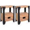 vidaXL Nattbord 2 stk heltre akasie st&aring;l 40x30x54 cm