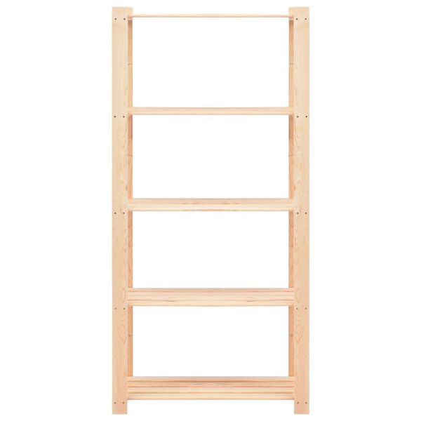 vidaXL Lagringshyller 5 etasjer 5stk 80x38x170cm heltre furu 250kg