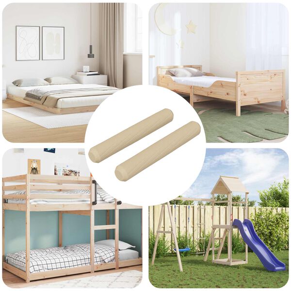 vidaXL Treplugger 2 pcs Brun &Oslash;8 x 50 mm Heltre