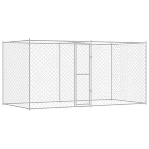 vidaXL Hundebur s&oslash;lv 400 x 200 x 200 cm Galvanisert St&aring;l