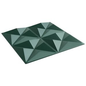 vidaXL Veggpaneler 12 stk. 50 x 50 cm Origami Gr&oslash;nn XPS Skum