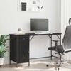 vidaXL Databord med skuff Svart Eik 131 x 48 x 75 cm Konstruert tre