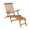 vidaXL Fluktstol med fotst&oslash;tte heltre teak