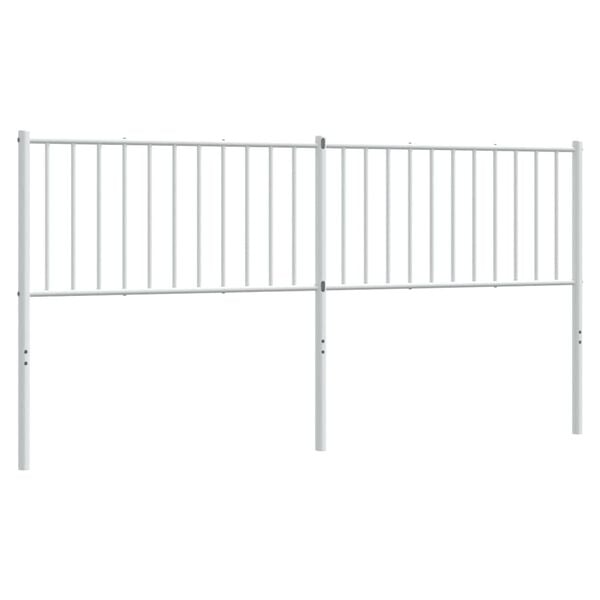vidaXL Utskiftbar sengegavl i metall hvit 180 cm