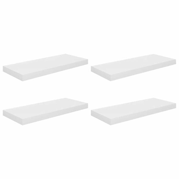 vidaXL Flytende vegghyller 4 stk h&oslash;yglans hvit 60x23,5x3,8 cm MDF