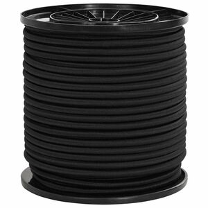 vidaXL Bungee Snorer 4 mm Svart PP og gummi
