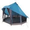 vidaXL Tipi telt med tak med lagring Bl&aring; 404 x 370 x 270 cm taft
