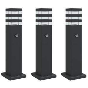 vidaXL Utend&oslash;rs gulvlamper med sensorer 3 stk svart 50 cm aluminium