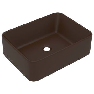 vidaXL Luksuri&oslash;s servant matt m&oslash;rkebrun 41x30x12 cm keramisk