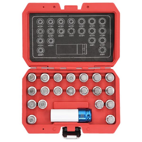 vidaXL Pipesett for låsebolter i 21 deler for BMW