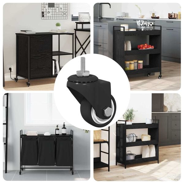 vidaXL Svinghjul 12 pcs Svart M6 mm Jern og nylon