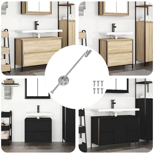 vidaXL Trekkstang Hengsel 12 pcs s&oslash;lv 190 mm Jern