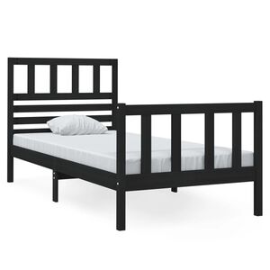 vidaXL Sengeramme svart 75x190 cm Small Single heltre
