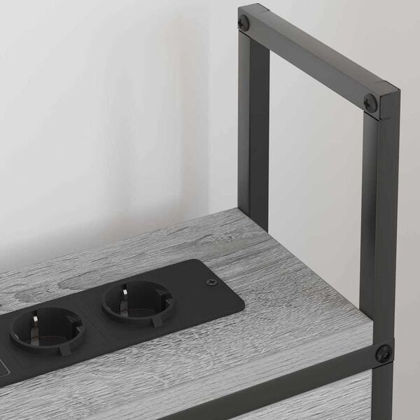 vidaXL Oppbevaringshodegjerde med Ladeplass med hylle Gr&aring; sonoma 90 cm