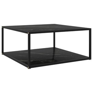 vidaXL Salongbord svart 80x80x35 cm herdet glass