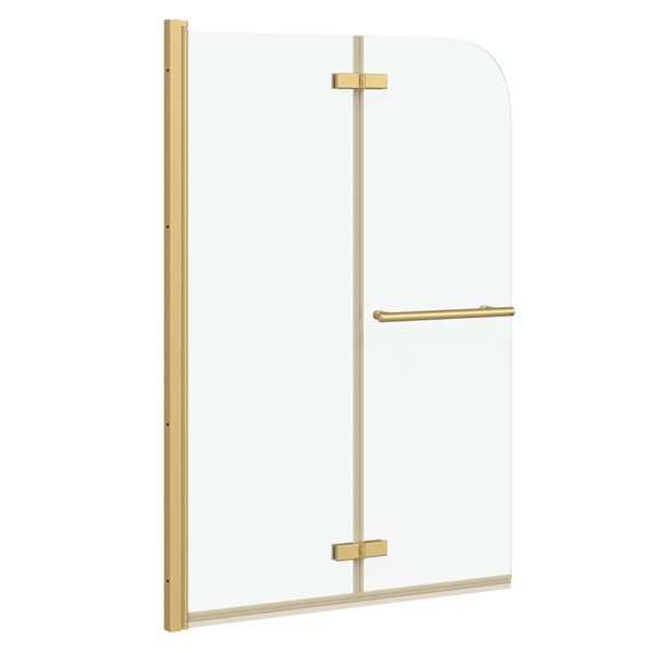 vidaXL Dusjinnhegning Gull 95 x 140 cm ESG Glass og Aluminium
