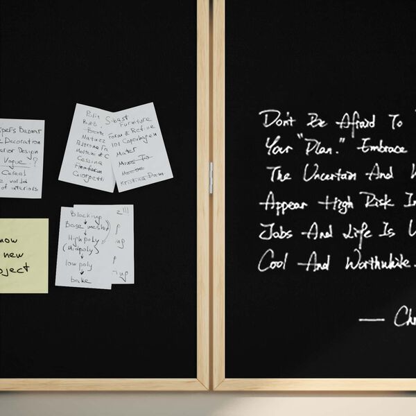 vidaXL Info-tavle Svart 80 x 80 x 1.4 cm Heltre furu