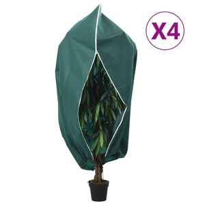 vidaXL Plantefleecetrekk med glidel&aring;s 4 stk 70 g/m&sup2; 1,55x1,55 m