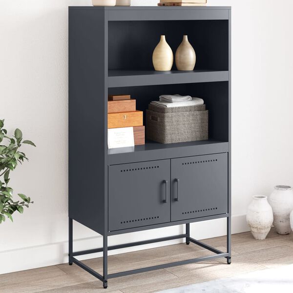 vidaXL Highboard antrasitt 68,5x38,5x123,5 cm stål